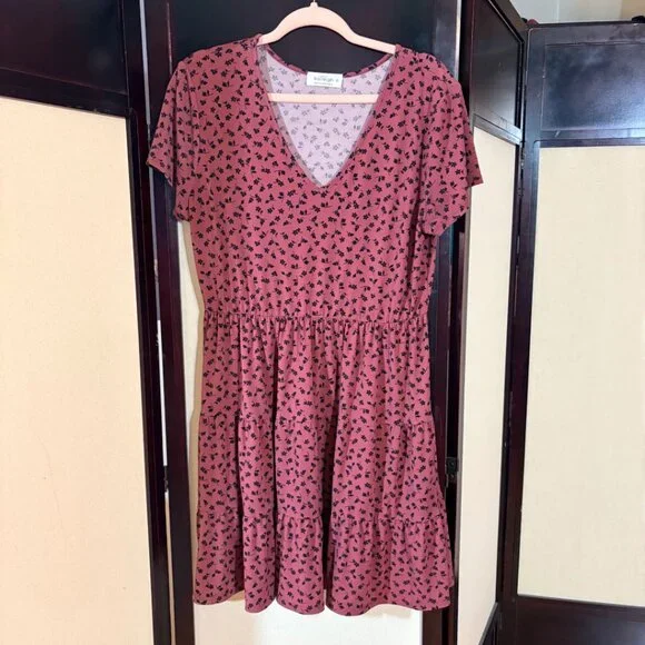 Kaileigh Pink Floral Tiered Dress XL - Picture 3 of 11